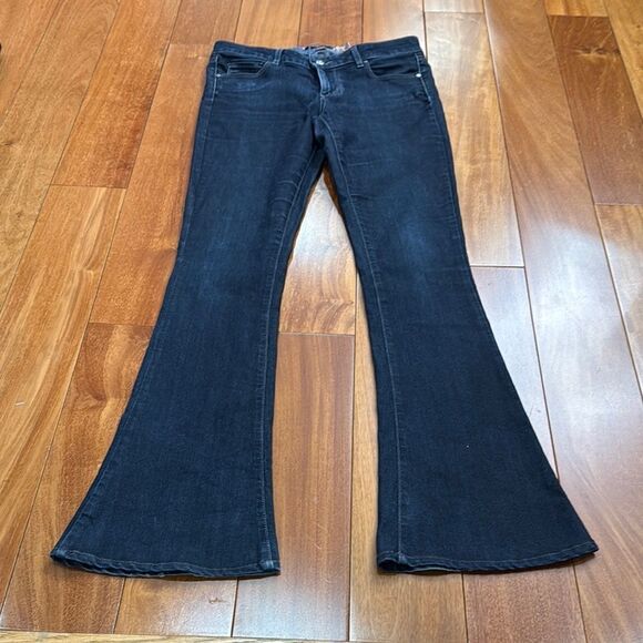 Paige Lou Lou Mid Rise Blue Skinny Flare Full Length Stretch Denim Jeans Size 29 - Picture 1 of 13